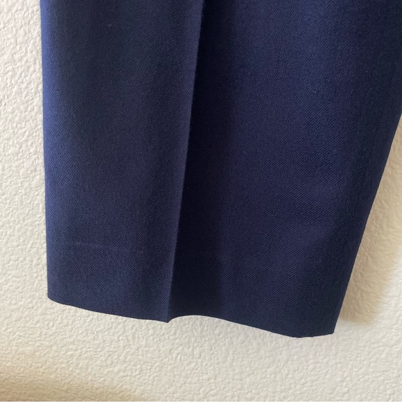 Vintage Doncaster Wool Trousers/Slacks Navy Blue High Waisted Pleated Size 10 - Picture 5 of 13
